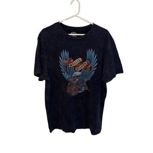 Willie Nelson Blue Short Sleeve Eagle Graphic Tee